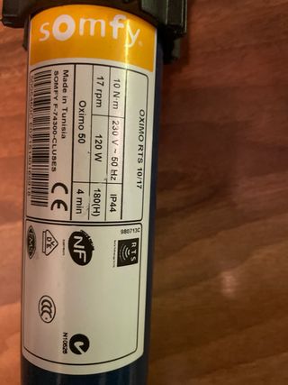 Motor persiana Somfy oximo rts 10:17