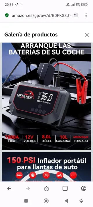 Arrancador de Batería Coche OGORI NEW