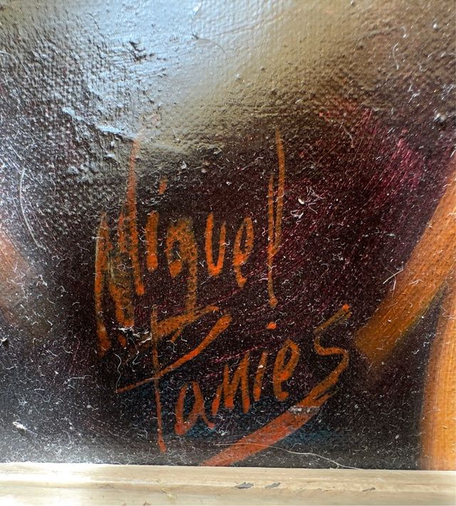 Óleo firmado Miguel Pamies - Escena Cabaret.