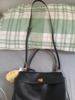 Bolso Piel Genuina Negra Estilo Rodeo