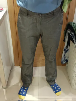 Pantalón Lois Chino Espiguilla Gris, 40-42 aprox.