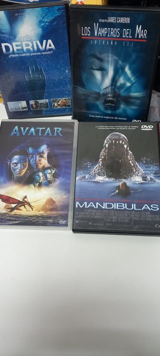 Lote 4 Películas DVD: Avatar, Mandíbulas, Deriva,