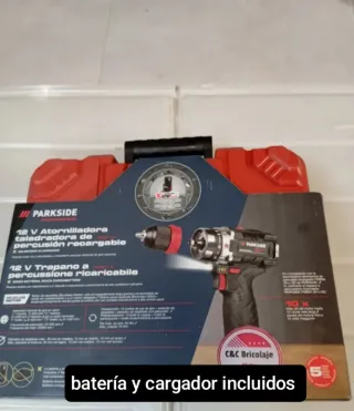Taladro Percutor Parkside 12V Batería y Cargador