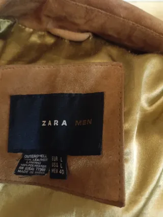 Chaqueta Zara Caballero Marrón Talla L