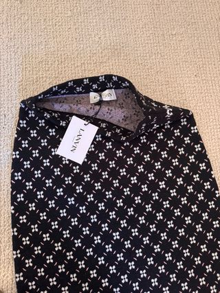 Falda midi Lanvin negra con estampado