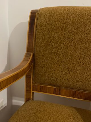 Sillón butaca vintage madera y tela