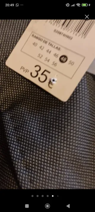 Pantalón caballero Talla 48 nuevo con etiqueta