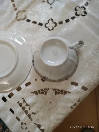 Servizio 2 tazze da tè con piattini lui e lei