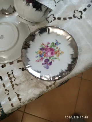 Servizio 2 tazze da tè con piattini lui e lei