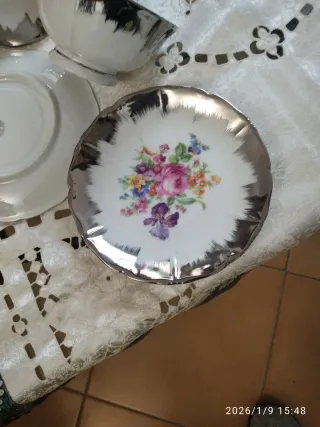 Servizio 2 tazze da tè con piattini lui e lei