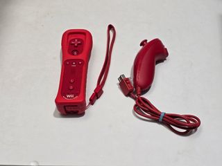 1 mando + 1 nunchuk rojo wii con Motion