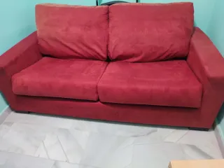 Sofá Cama Rojo Suede