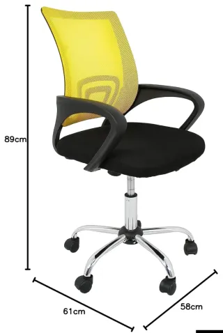 Silla Oficina Ergonómica Ajustable Amarillo