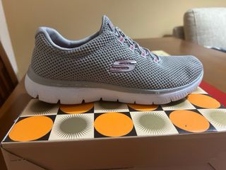 Zapatillas Skechers Mujer Grises Talla 38