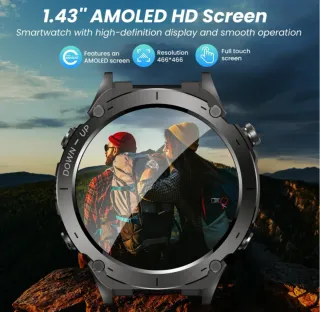 Smartwatch Uomo GPS Militare –Display 1.43" AMOLED