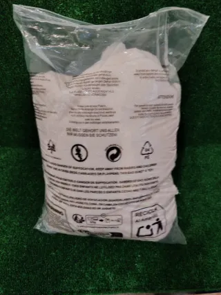 Abrigo largo peluche beige/blanco