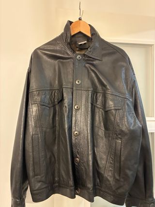 Chaqueta de cuero estilo vaquero