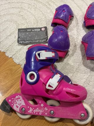 Patines Oxelo niña 26-28 + Protecciones