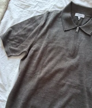 Polo Reiss 100% Merino Marrón Media Cremallera