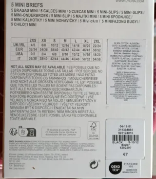 5 Braguitas bikini talla XS primark colores tierra