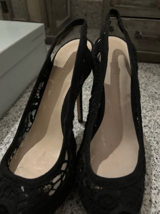 Zapatos de fiesta encaje negros T37