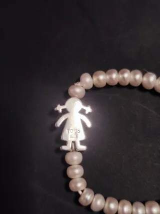 Pulsera Tous niña plata y perlas