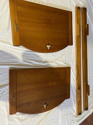 Estructura cama madera castaño 90 x 190