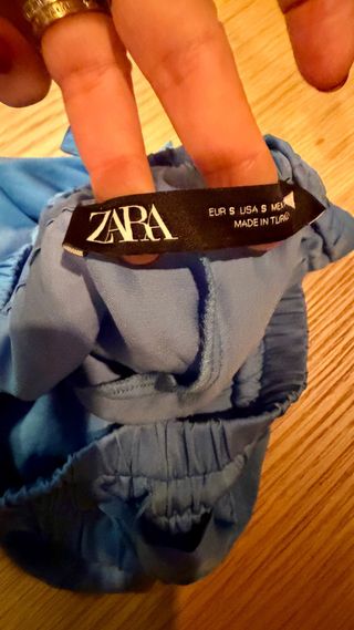 Pantalón Zara Pierna Ancha satinado Talla S