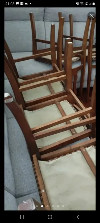 Juego de 6 Sillas de Comedor Madera Maciza,