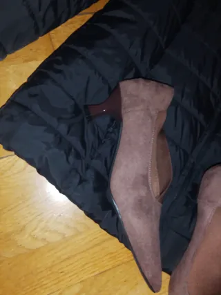 Pack Chaqueta negra  talla l  con zapatos