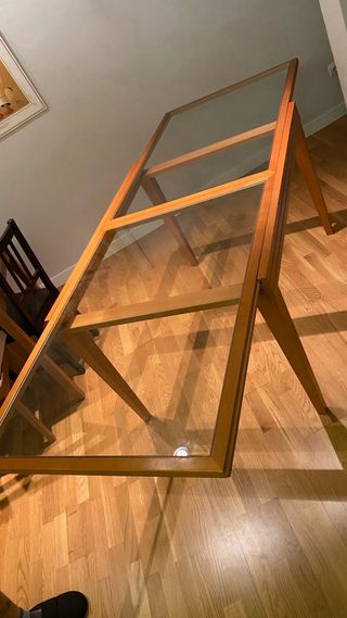 Mesa Comedor Madera y Cristal