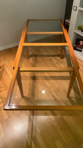 Mesa Comedor Madera y Cristal