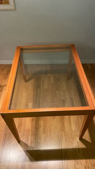 Mesa Comedor Madera y Cristal