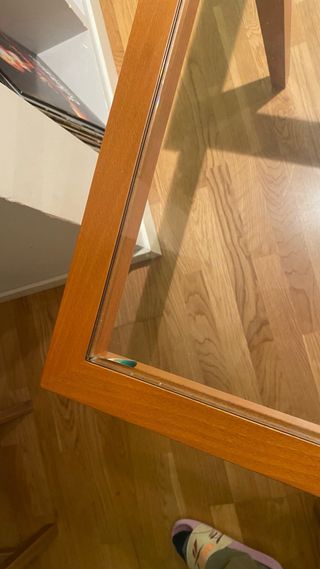 Mesa Comedor Madera y Cristal