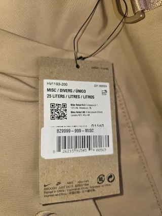 Bolso Grande Nike 25L Beige Nuevo