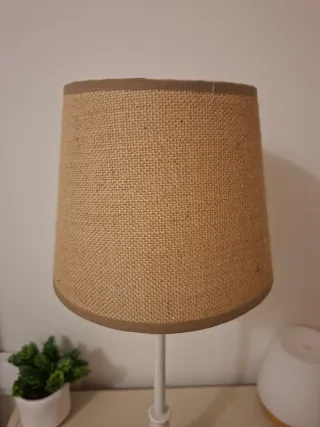 Juego 2 Lámparas Mesa Tela Yute