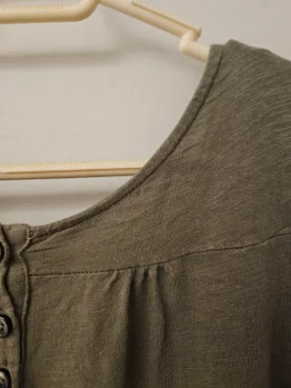 Vestido Zara manga abullonada botones