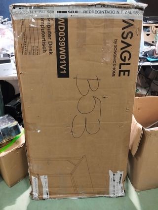 VASAGLE Escritorio 120x60 Arce Blanco, Metal, Moderno