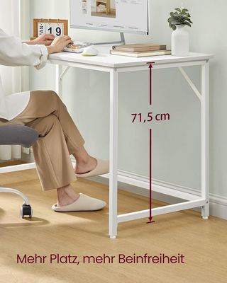 VASAGLE Escritorio 120x60 Arce Blanco, Metal, Moderno