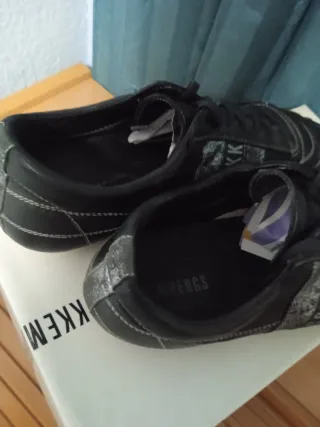 TALLA 44 BIKKEMBERGS ZAPATILLAS Negras Y Plateadas