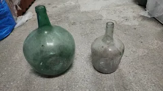 Damajuana Vidrio Verde y Transparente