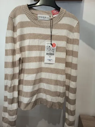 Jersey Lefties Rayas Beige/Blanco Talla 13/14