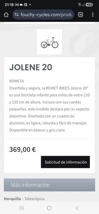 Bicicleta Romet Jolene 20 Azul