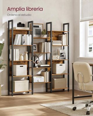 VASAGLE Librería Industrial 14 Estantes 128×166 cm