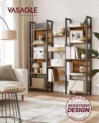 VASAGLE Librería Industrial 14 Estantes 128×166 cm