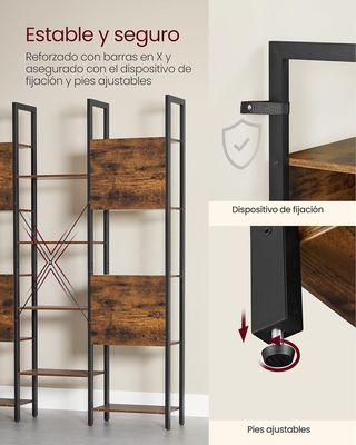VASAGLE Librería Industrial 14 Estantes 128×166 cm