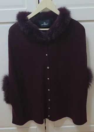 Mantello Corty Bennett Lana e Pelliccia Naturale Rex