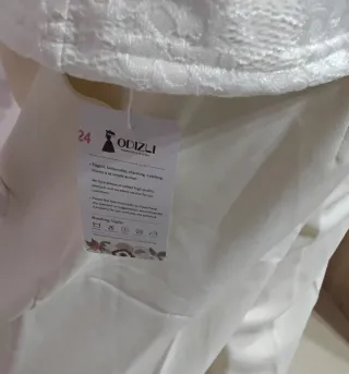 Camiseta encaje blanca manga corta Talla XL