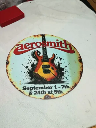 Placa Metálica Aerosmith Guitarra 20cm