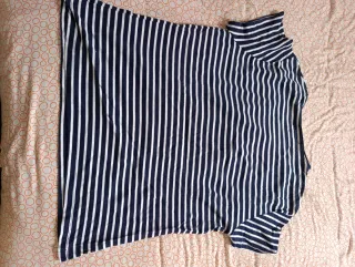 Camiseta Rayas Ancla Azul Blanco